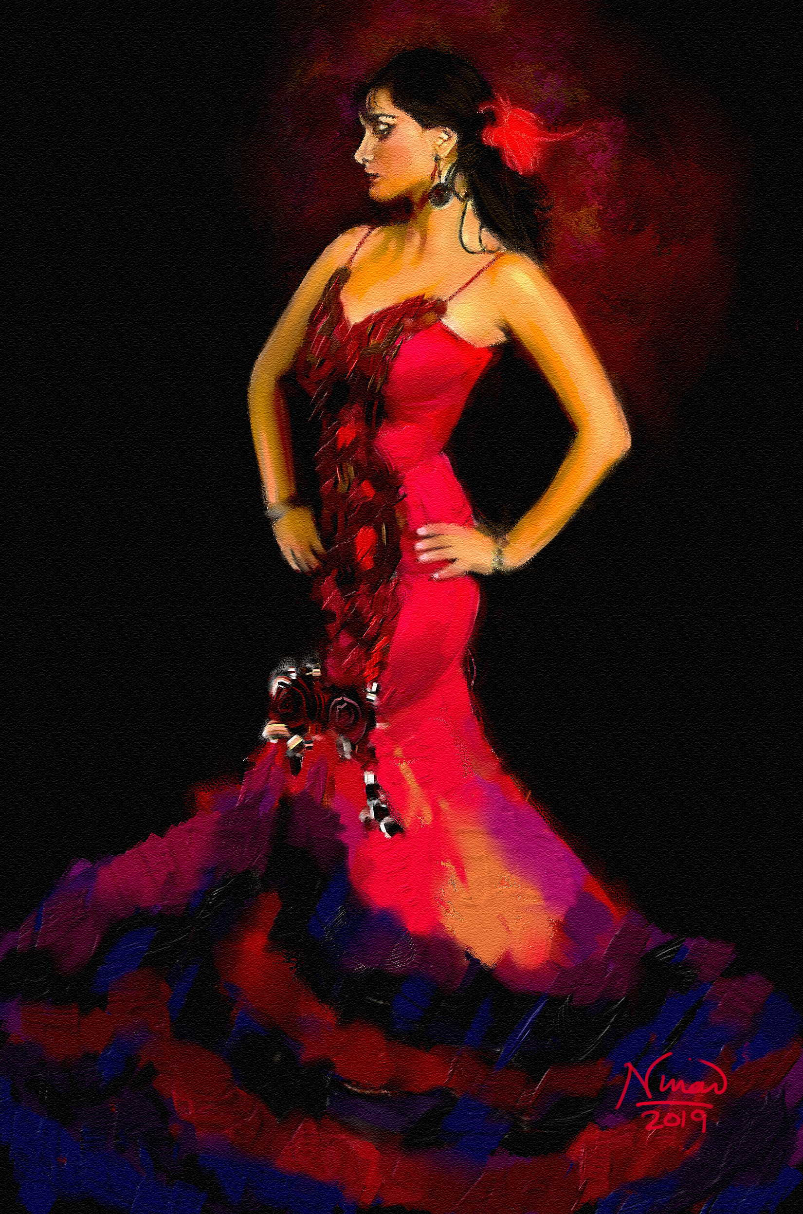 Flamenco Dancer in Red